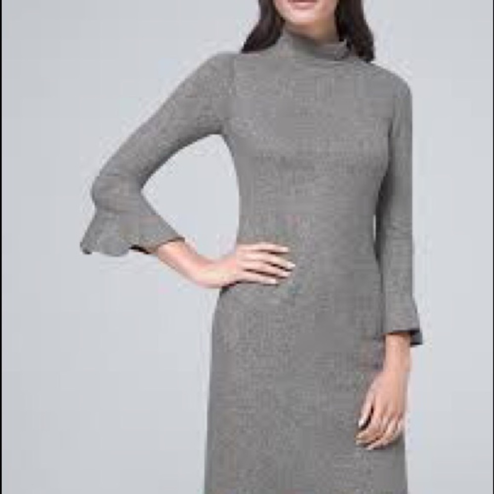 White House Black Market Holiday Dress New Size S Metallic 3/4